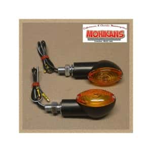 Mini-intermitentes Cat-eye negro corto ámbar