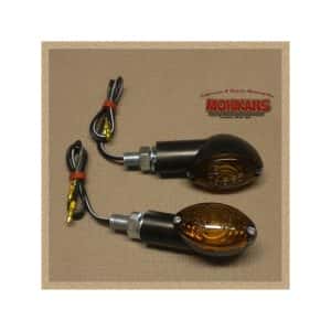 Mini-intermitentes Cat-eye negro corto ahumado