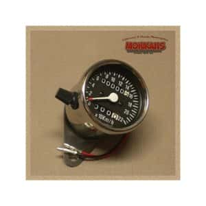 Mini velocímetro mecánico 2:1 cromo-negro