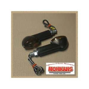 Mini-intermitentes Cat-eye negro largo ahumado