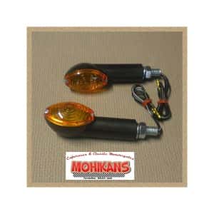 Mini-intermitentes Cat-eye negro largo ámbar